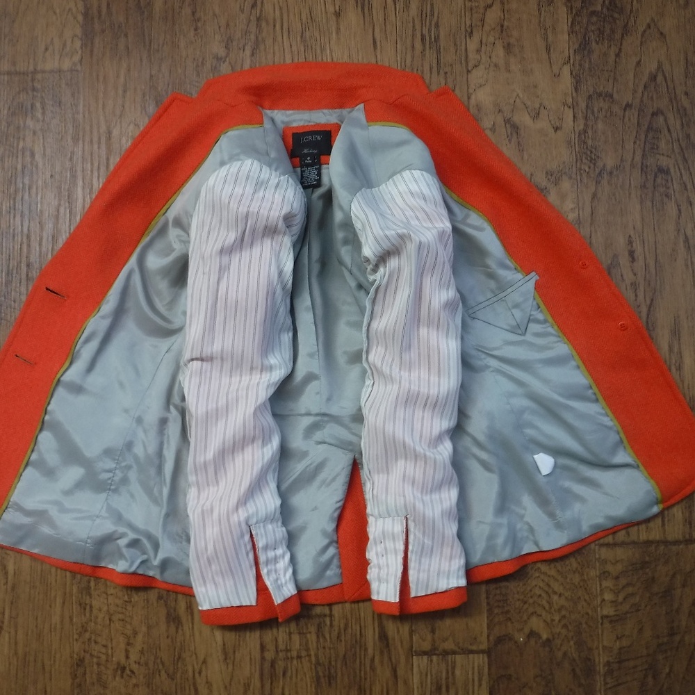 J. Crew Wool Herringbone Pattern Button Up Jacket - image 8